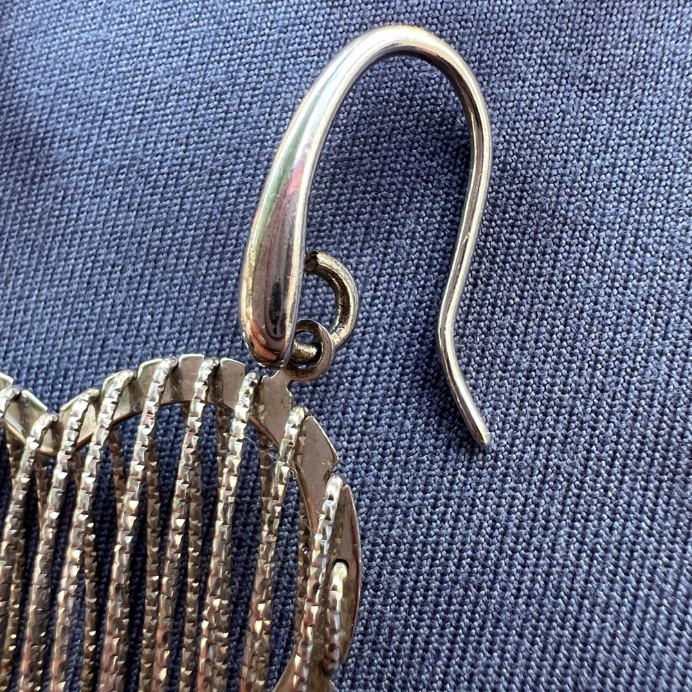 Sterling silver open puff heart earrings - Picture 4 of 7